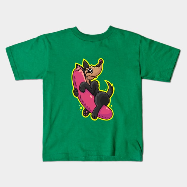 Happy Pup 2 Kids T-Shirt by ArtisticDyslexia